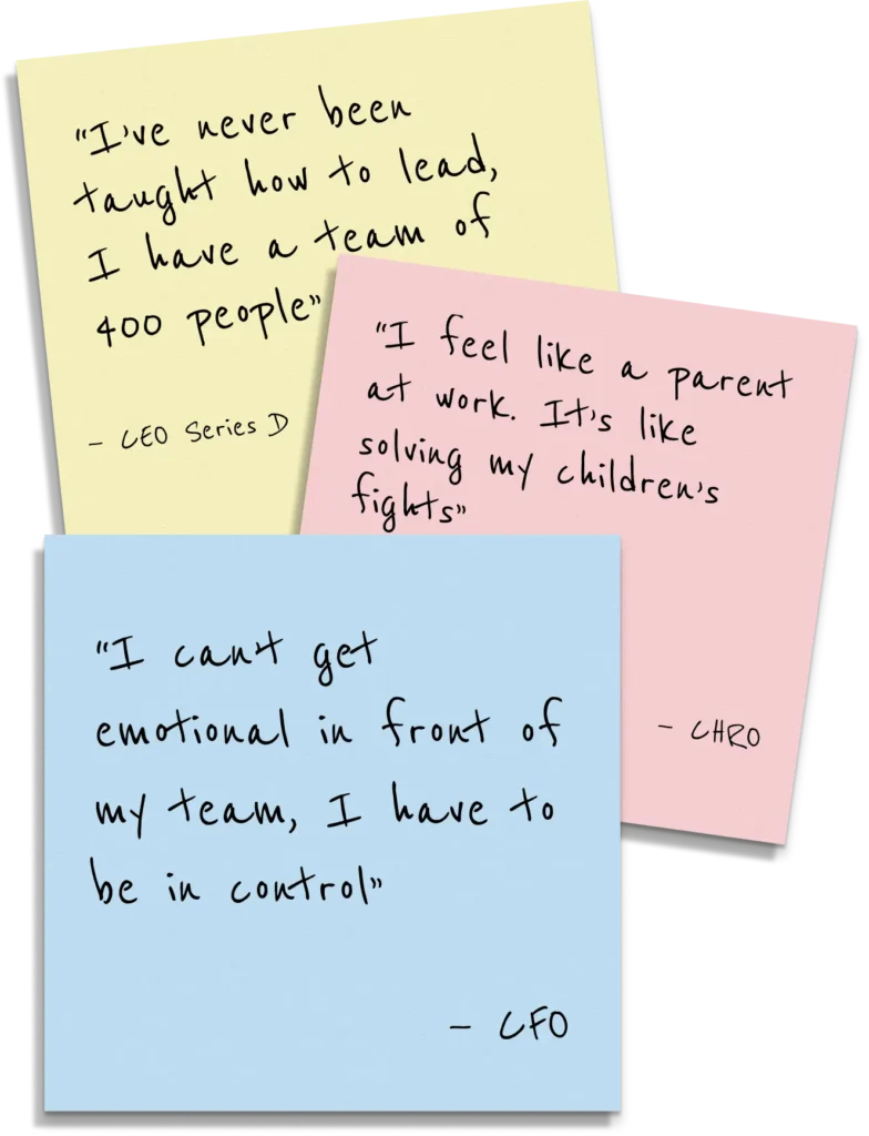 Post-it notes from a leadership trust workshop by Mira Magecha